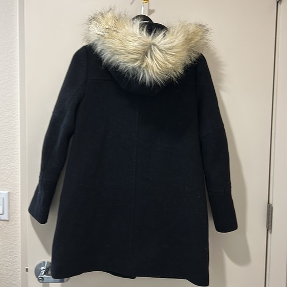 JCrew Women's Stadium Cloth by Nello Gori Wool Blend Coat - sz 0 BLK - Picture 2 of 6